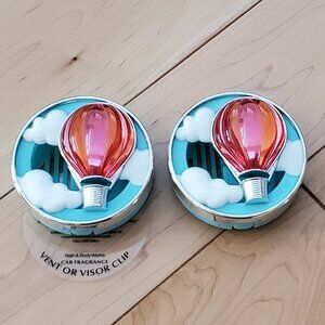 2 Bath & Body Works Cloud & Hot Air Balloon Visor Car Clip Fragrance Holder